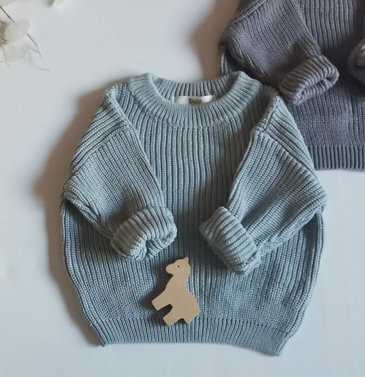 Strickpullover- DUSTY BLUE
